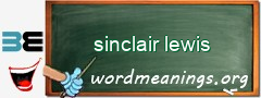 WordMeaning blackboard for sinclair lewis